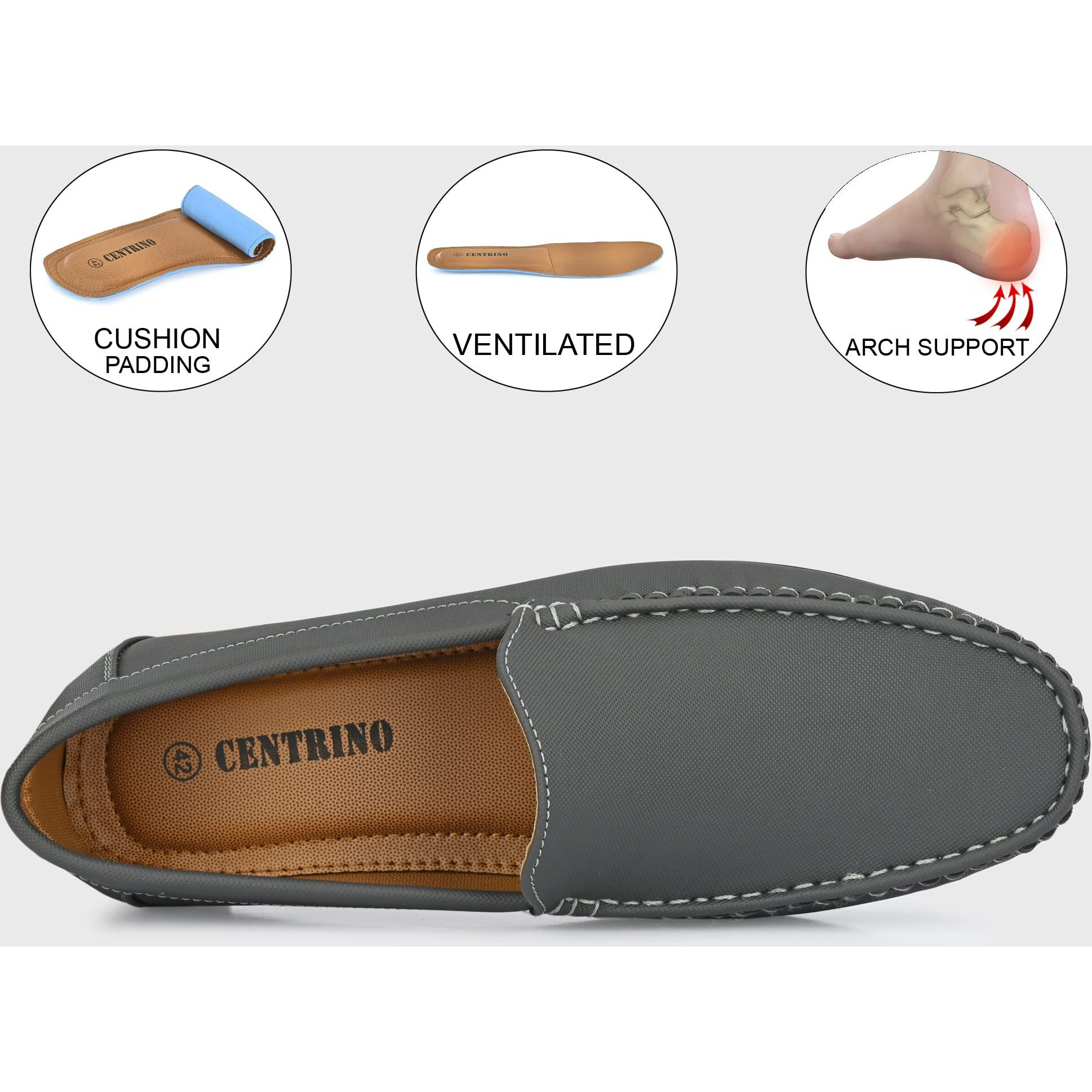 Centrino Grey Loafer Shoe For Mens 2811-4