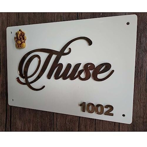 Aarushi Creations Acrylic Name Plate (12 X 8 Inch, White)