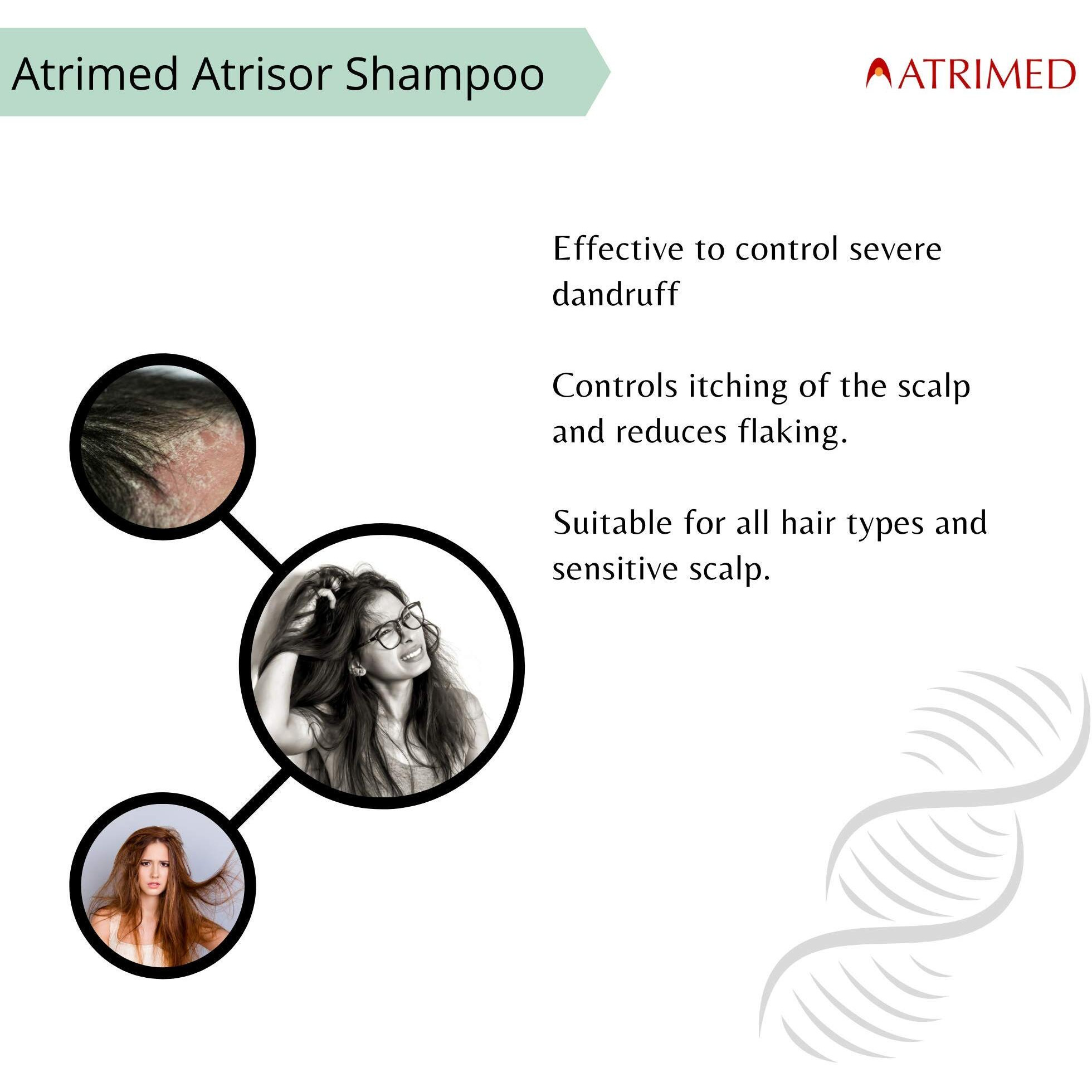 Atrimed Atrisor Shampoo For Psoriasis, Dry, Itchy, Flaky Scalp (Pack Of 2, 200 Ml)