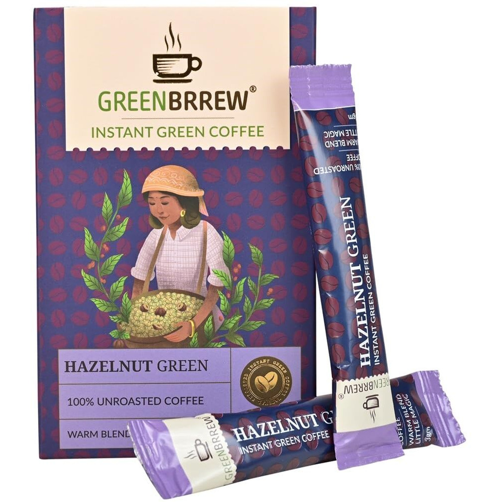 Greenbrrew Hazelnut Green | 100% Unroasted Coffee | Warm Blend | Little Magic | 20 Servings | 60G