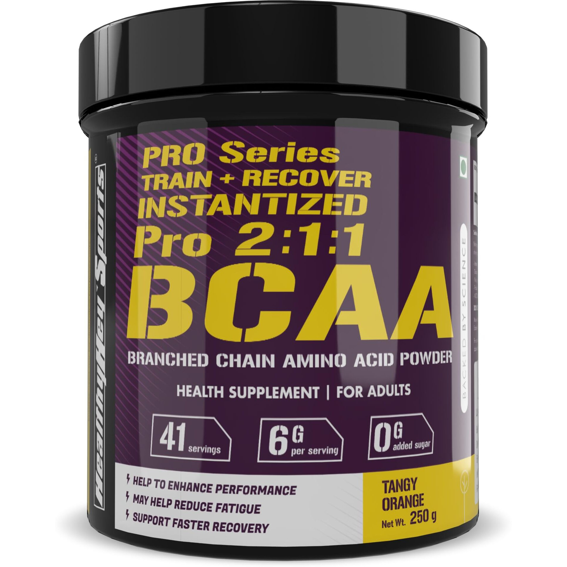 Healthyhey Sports Bcaa Powder 211, Branched Chain Amino Acids, Bcaas, Tangy Orange, 41 Servings (Tangy Orange, 250 G)