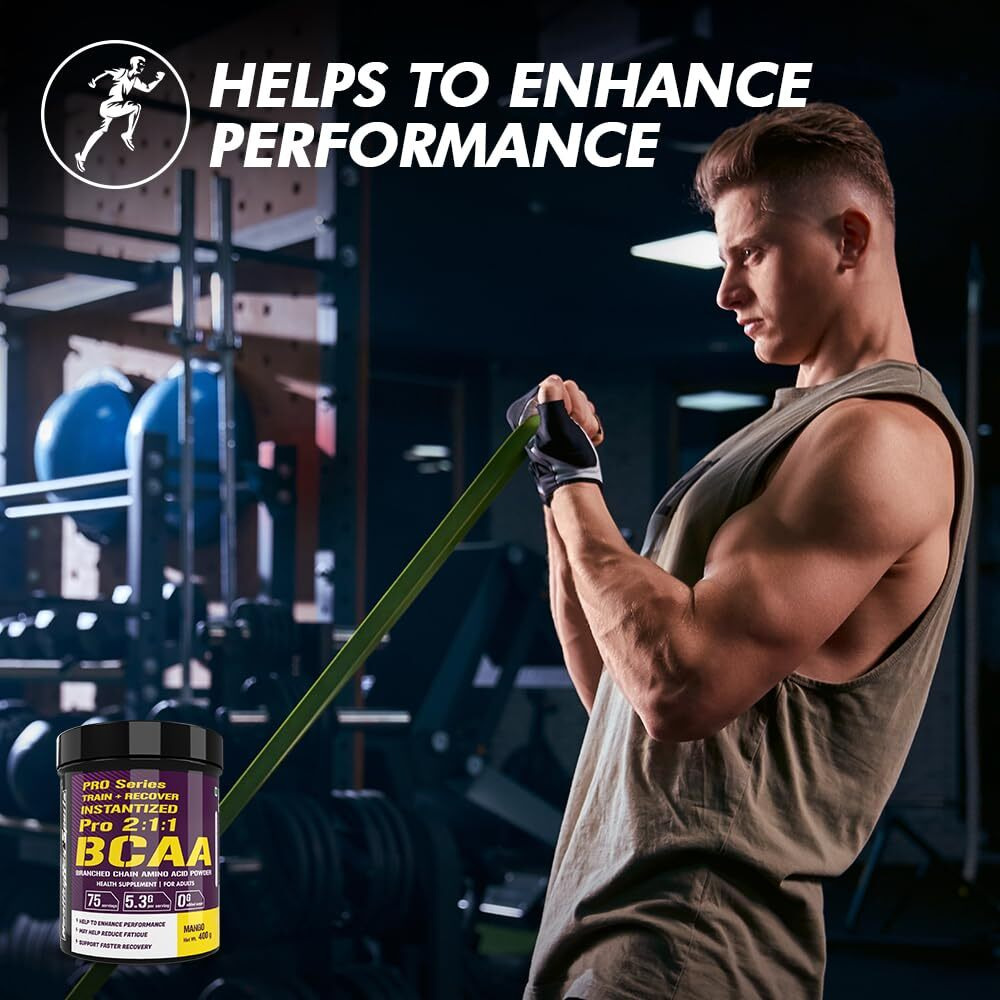 Healthyhey Sports Bcaa Powder Instantized 211, Branched Chain Amino Acids - 66 Servings (Mango Candy, 400 G)