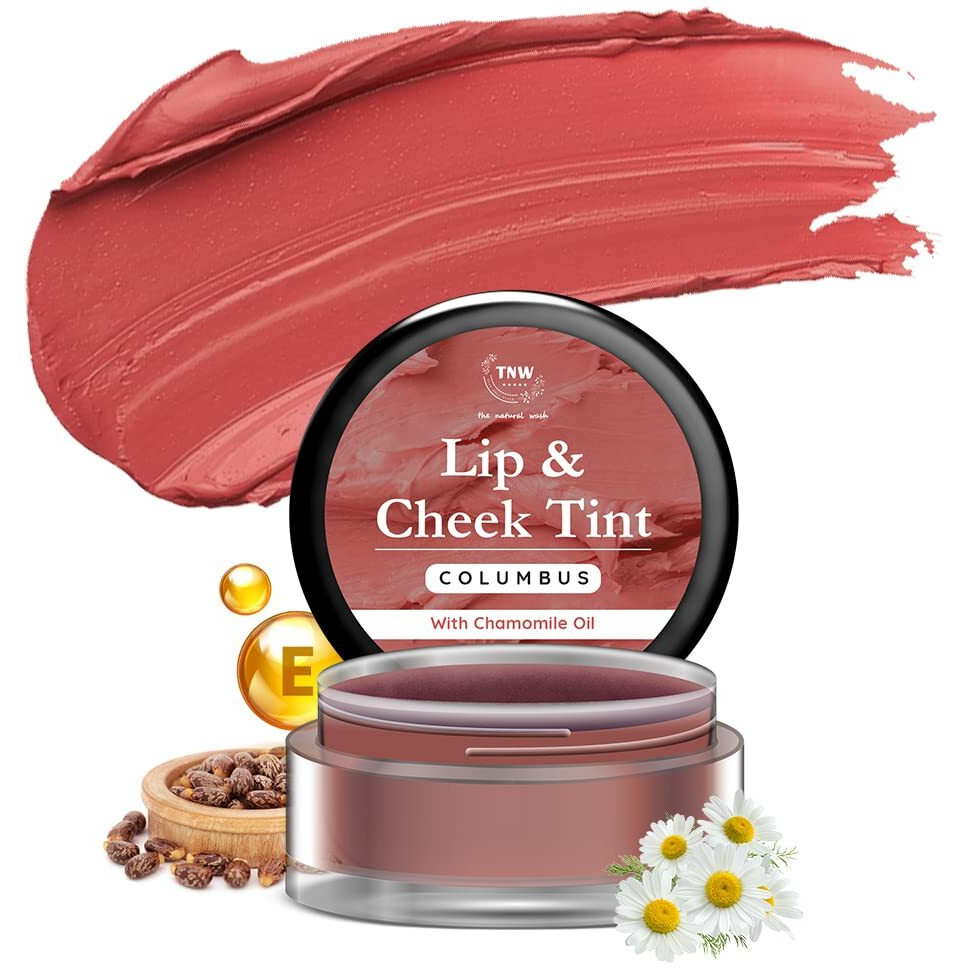 Tnw-The Natural Wash Columbus Lip & Cheek Tint | With Chamomile Oil & Castor Oil | For Lips, Cheeks, & Eyelids | For A Natural Makeup Look