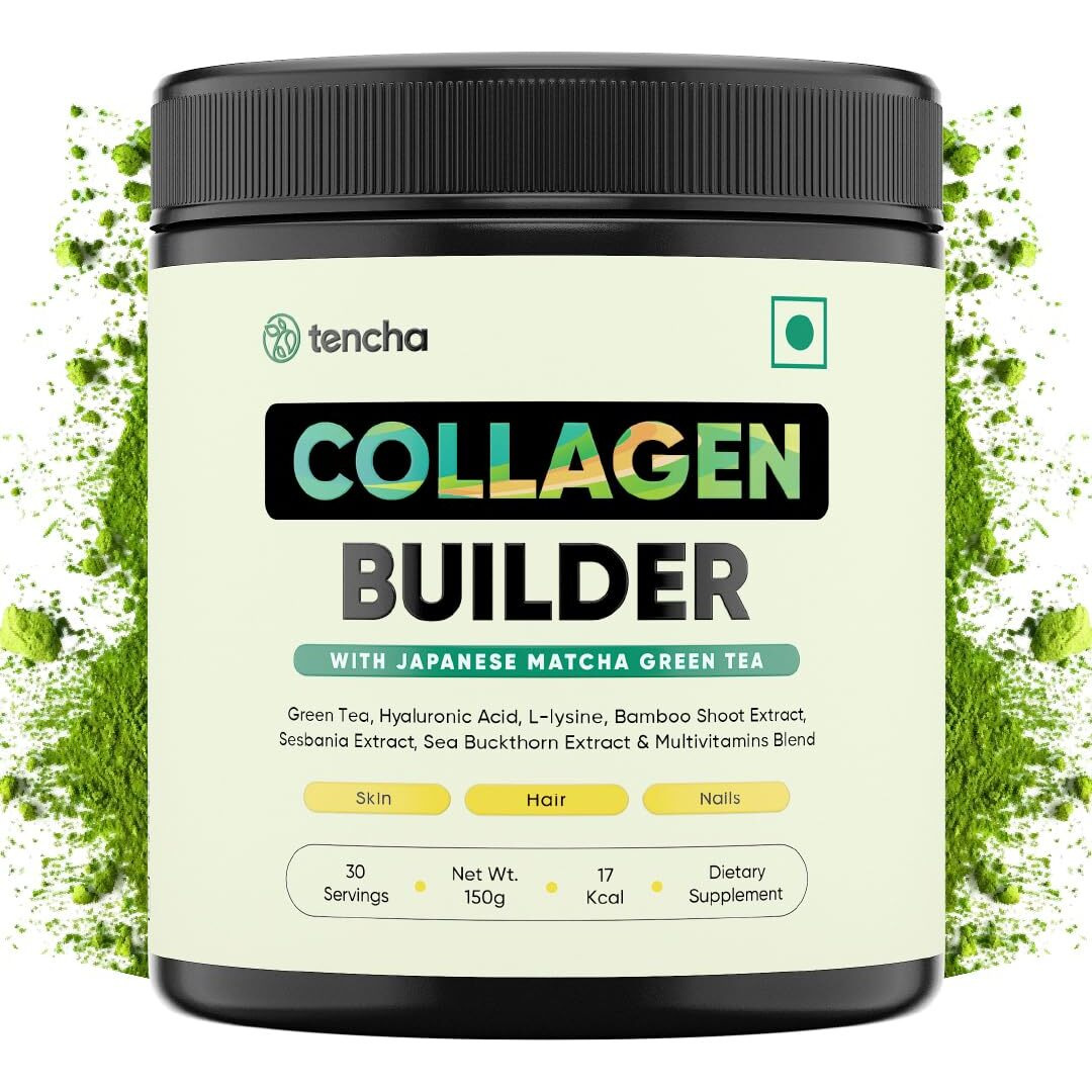 Tencha Collagen Supplements For Women & Men,30 Servings,150 Gm|For Glowing Skin, Healthy Hair, Strong Nails|With Hyaluronic Acid, Bamboo Shoot Extract, Multivitamins Blend | Plant-Based|Vegan, Powder