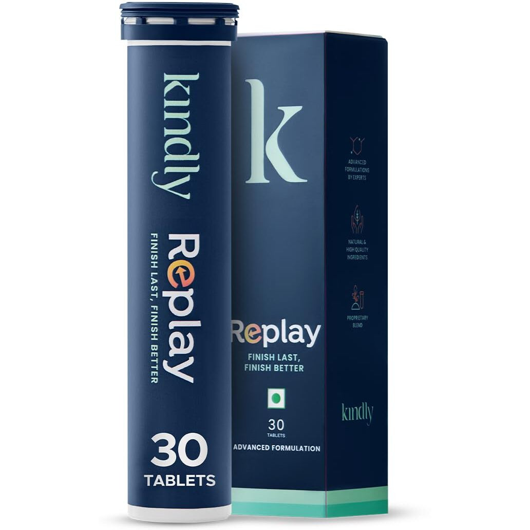 Kindly Replay For Vitality & Prolong Release Tablets | 30 Count | Muira Puama (Libido Booster) | Supplements For Men | Ayurvedic Formula With Niacinamide, Ginkgo Biloba & Momordica | Performance