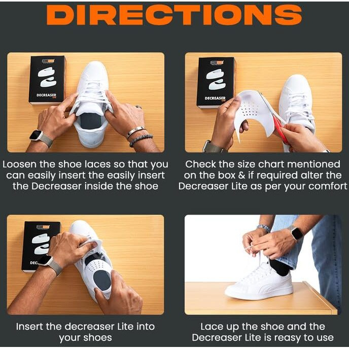 Sneakare Decreaser Lite Shoe Crease Protector For Men's Shoes - Shoe Crease Preventer For Sneakers - Anti Wrinkle Crease Guard - (Contains 2 Anti Crease Shoe Protectors For Uk7 To Uk12) - Pack Of 1