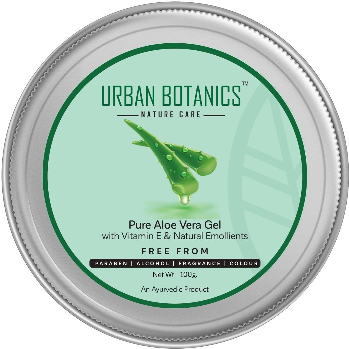 Urbanbotanics Pure Aloe Vera Skin/Hair Gel With Vitamin E & Natural Emollients (Paraben Free), 100G