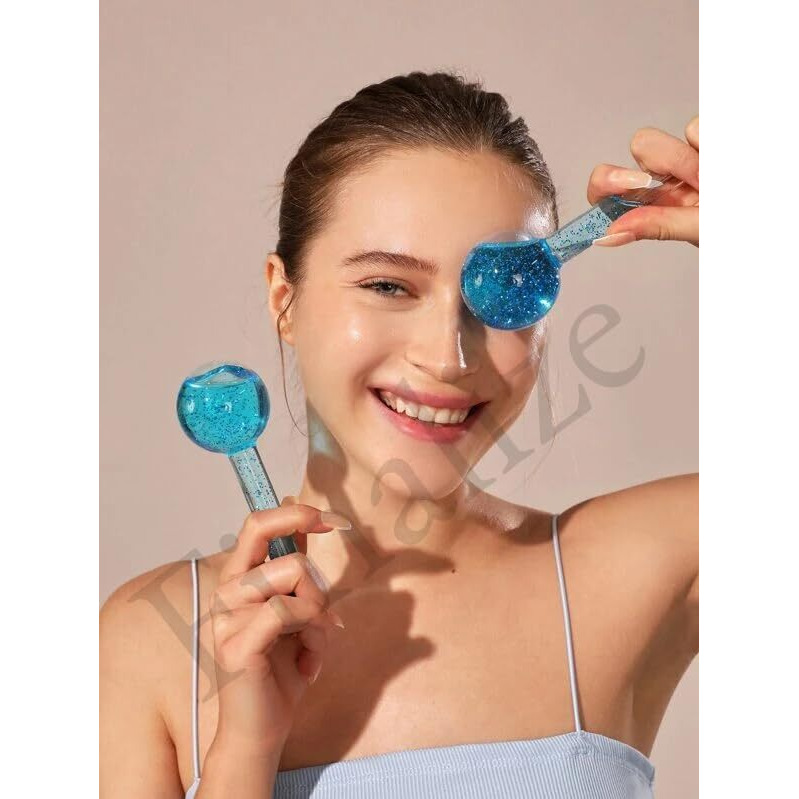 Finalize Facial Ice Globe,Smart Cool Face Roller Ball, Facial Massage Tools For For Neck Eye Circle Reduce Puffiness Anti Ageing Wriknles Soothing Firming Skin 2Pcs-Multi