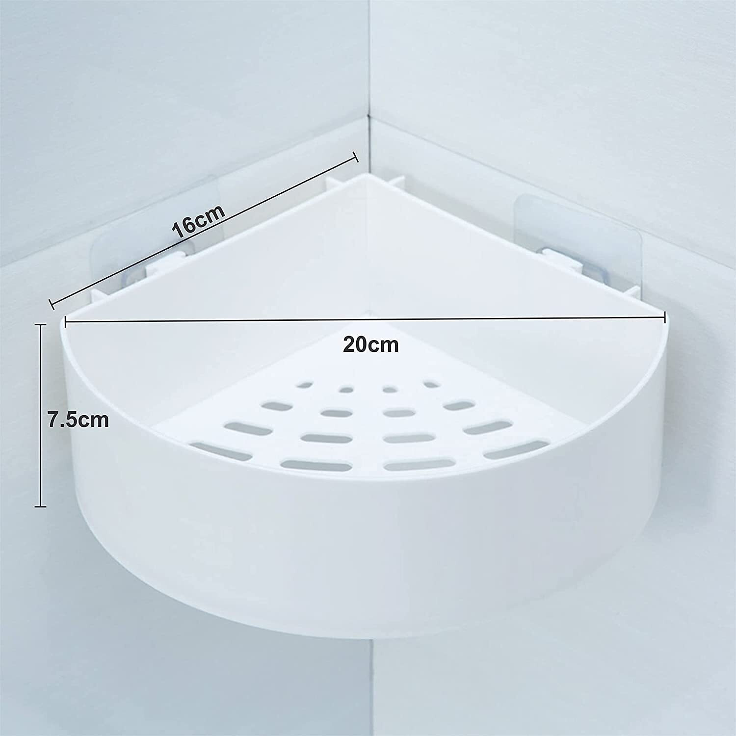 Morivahomes Multipurpose Wall Mount Bathroom Shelf And Rack For Home And Kitchen. Adhesive Sticker Support Without Drilling (2 Bathroom Corner)(Acrylic)