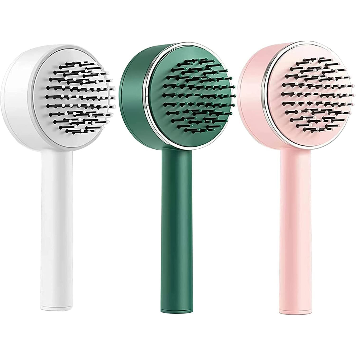 Tcco Enterprise 3D Air Cushion Massager Brush, Anti Static Detangling Air Cushion Bristle Combs Hairbrush, Long Handle Airbag Massager Brush For Cleaning Tangled Hair And Broken Wair, Portable & Self Cleaning Hairdressing Comb, One-Click Clean Up Hair Loss ( Multicolor )