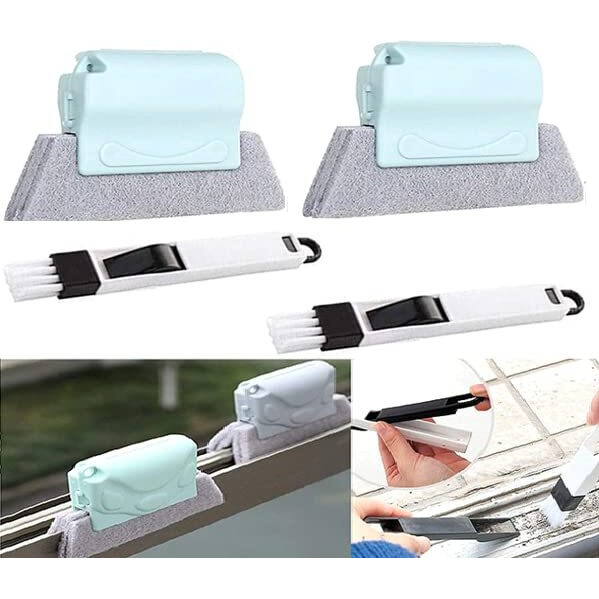 Weptix Combo Double Of 1Pic -Window Groove Frame Cleaning Brush And 1Pic- Dust Cleaning Brush For Window Slot Keyboard With Mini Dustpan |Door Track Cleaning Brushes |Dust Cleaner Tool For All Corners