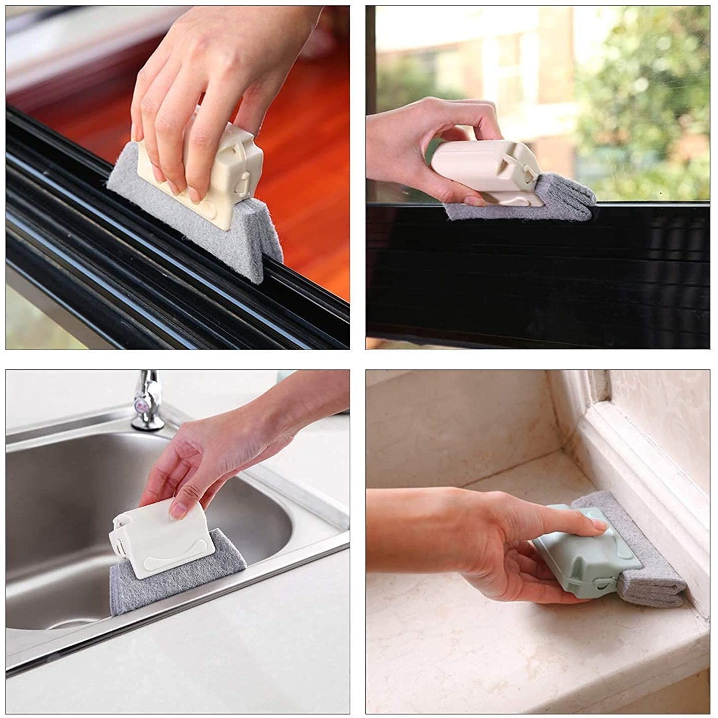 Weptix Combo Double Of 1Pic -Window Groove Frame Cleaning Brush And 1Pic- Dust Cleaning Brush For Window Slot Keyboard With Mini Dustpan |Door Track Cleaning Brushes |Dust Cleaner Tool For All Corners