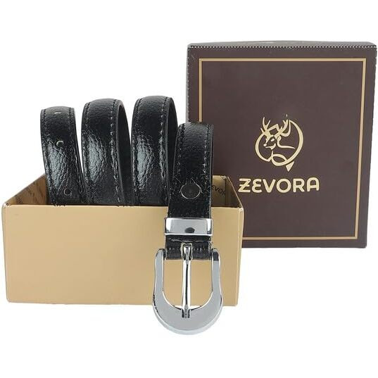 Zevora Black Women's Leather Belt