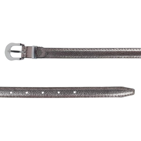 Zevora Metalic Grey Women's Leather Belt