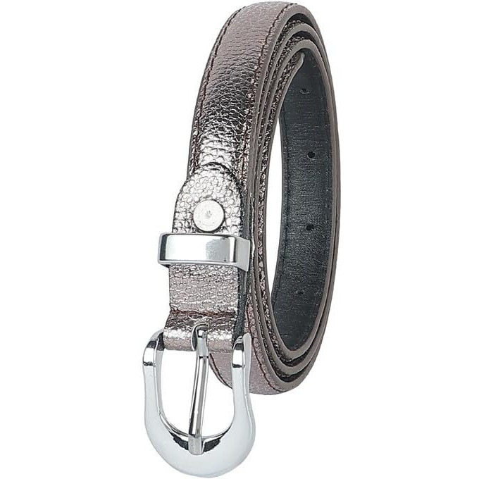 Zevora Metalic Grey Women's Leather Belt