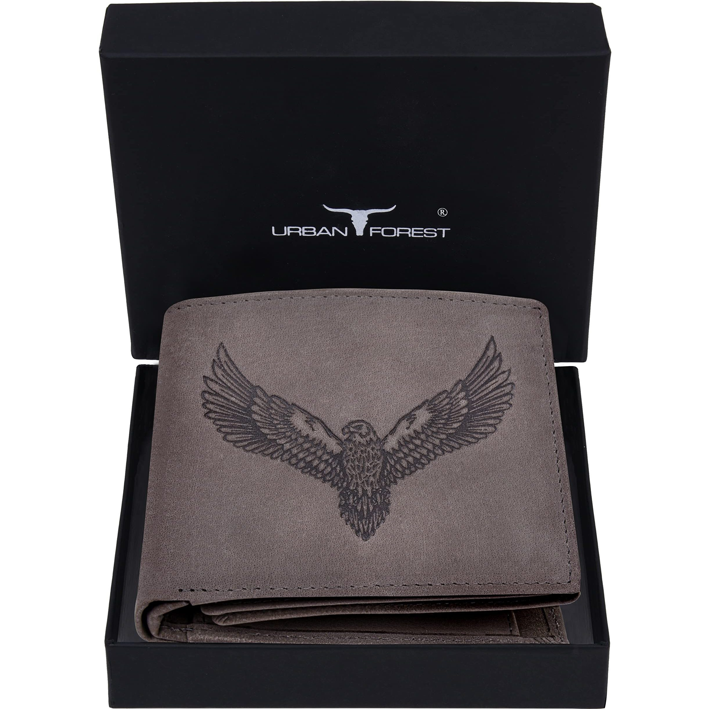 Urban Forest Zeus Vintage Grey Leather Wallet For Men