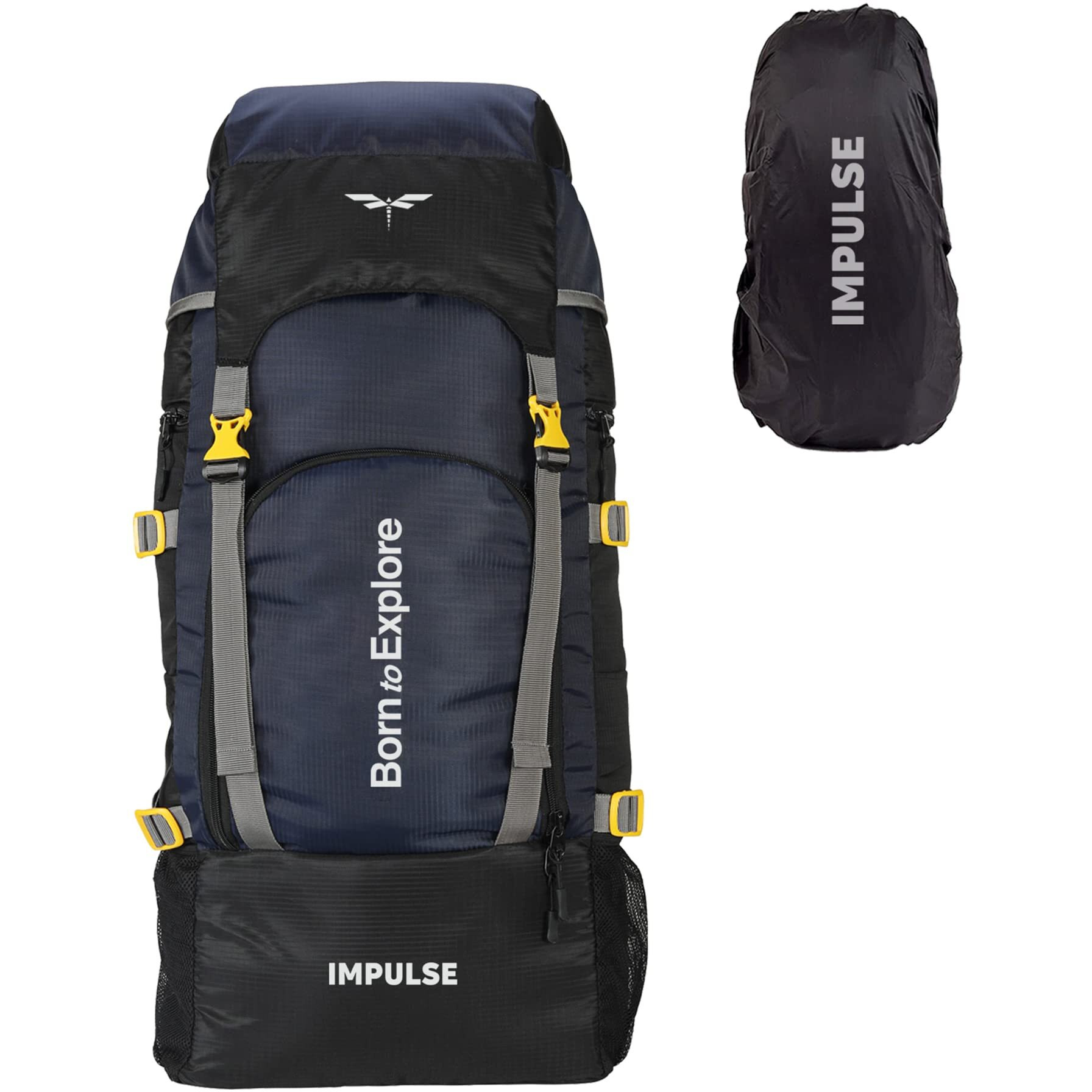 Impulse Rucksack Bag 60 Litres Travel Bag For Travel Backpack For Hiking Trekking Tourist Bag For Men Camping Keep Discovering Light Blue With 1 Year Warranty