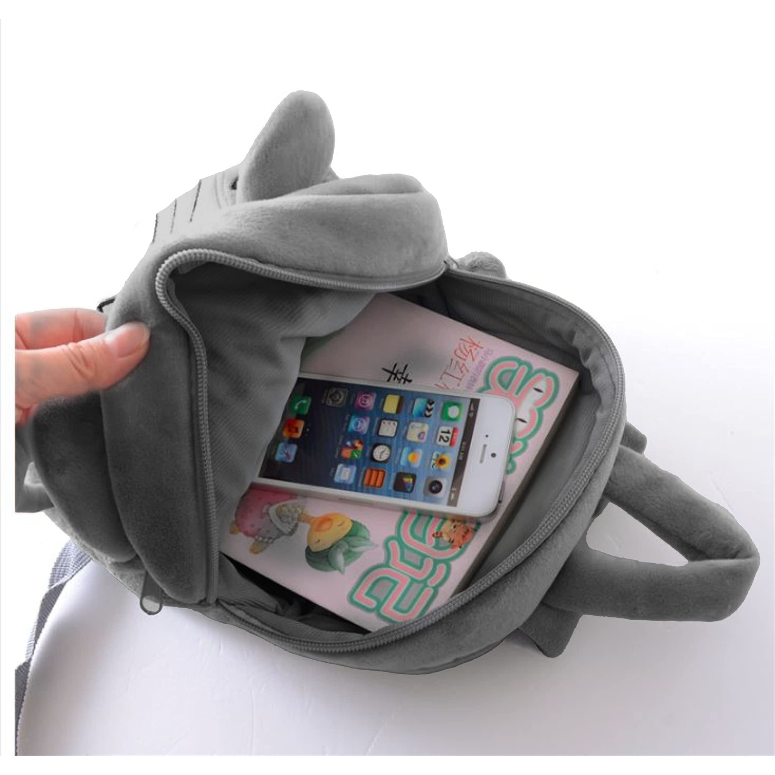Frantic Kids Soft Animal Cartoon Travelling School Bag Soft Plush Backpacks Boys Girls Baby For 2 To 5 Years Baby/Boys/Girls Nursery, Preschool, Picnic(Greyswitchi),20 Litres