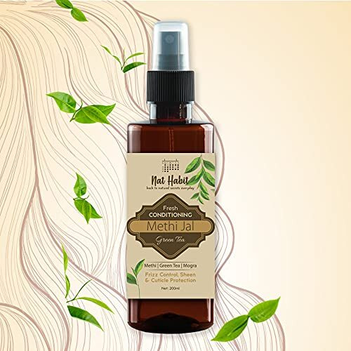 Nat Habit Green Tea Conditioning Methi Jal -Hair Serum, Hair Spray For Hair Growth, Hairfall Control With Apple Cider Vinegar,Methi,Green Tea & Herbs 200Ml