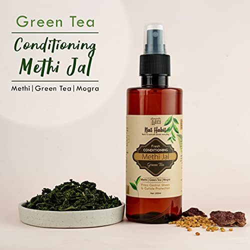 Nat Habit Green Tea Conditioning Methi Jal -Hair Serum, Hair Spray For Hair Growth, Hairfall Control With Apple Cider Vinegar,Methi,Green Tea & Herbs 200Ml