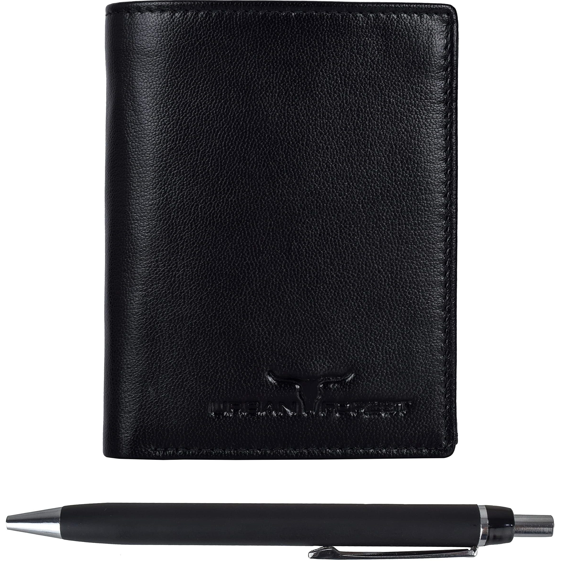 Urban Forest Toronto Black Leather Wallet And Pen Combo For Men