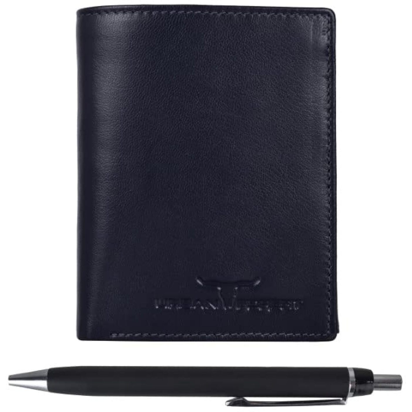 Urban Forest Toronto Dark Blue Leather Wallet & Pen Combo For Men