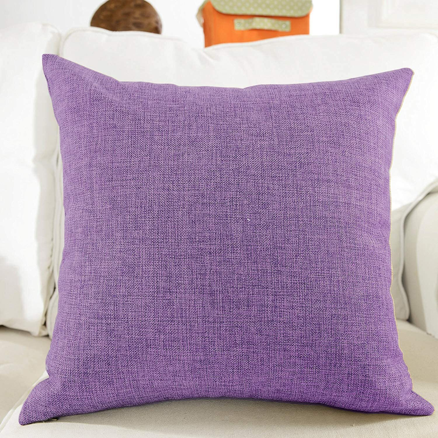 Khooti Jute Cushion Cover, 12 X 12 Inches / 30 X 30 Cm (Onion)(Pack Of 2)