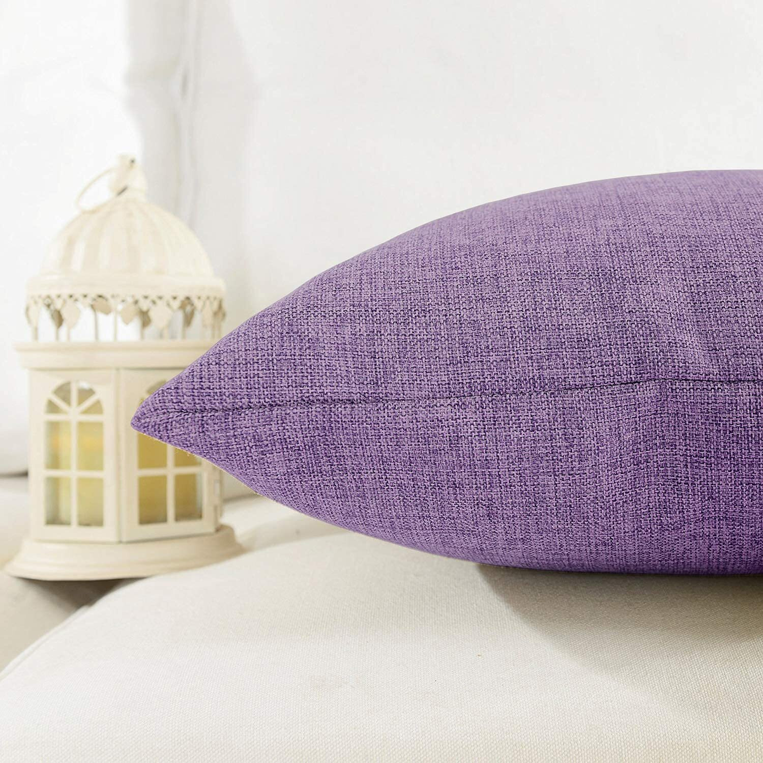 Khooti Jute Cushion Cover, 12 X 12 Inches / 30 X 30 Cm (Onion)(Pack Of 2)
