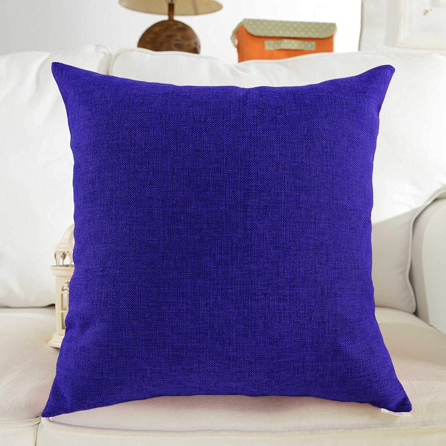 Khooti Jute Cushion Cover, 26 X 26 Inches / 65 X 65 Cm (Royal Blue)(Pack Of 5)
