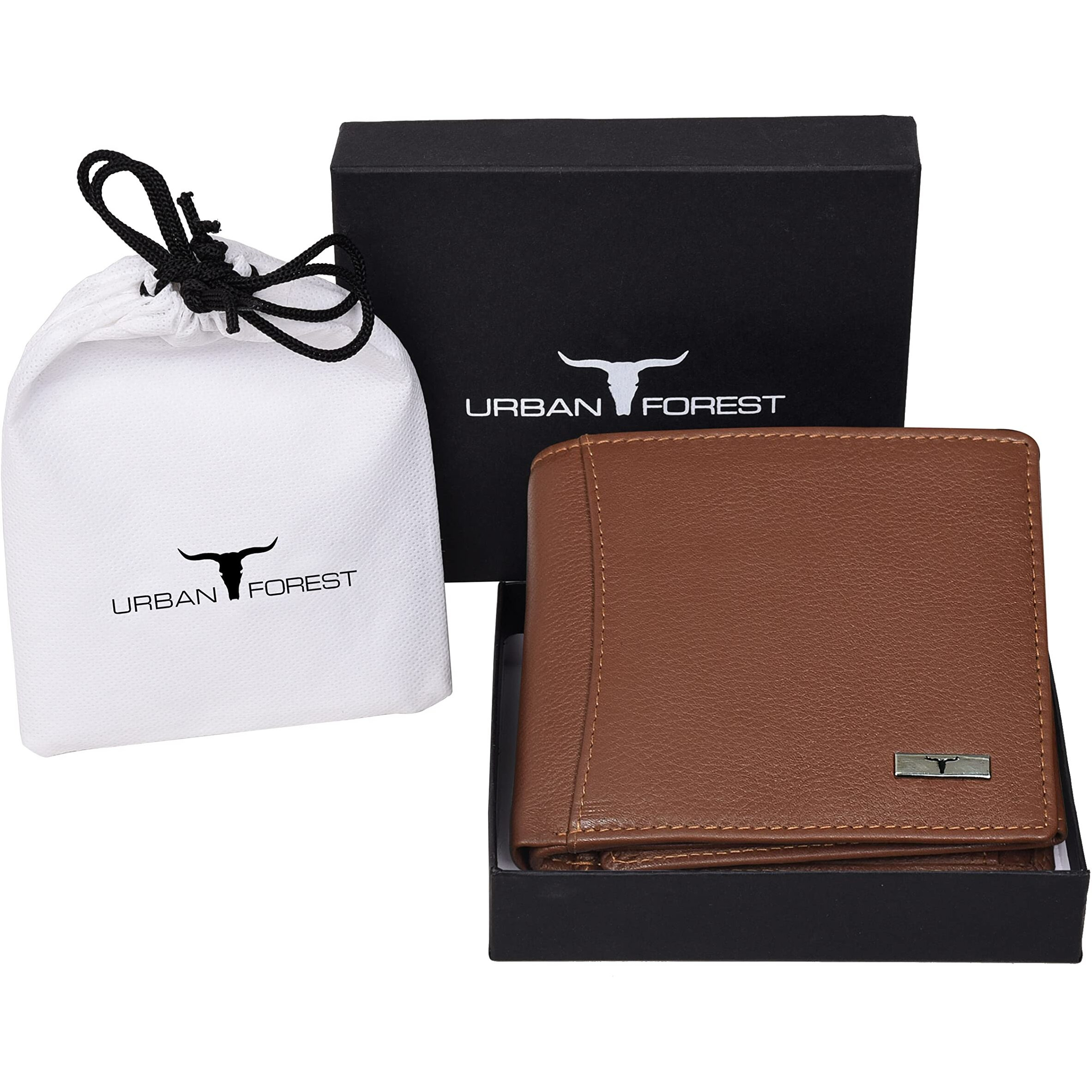 Urban Forest Oliver Redwood Leather Wallet & Card Holder Set For Men