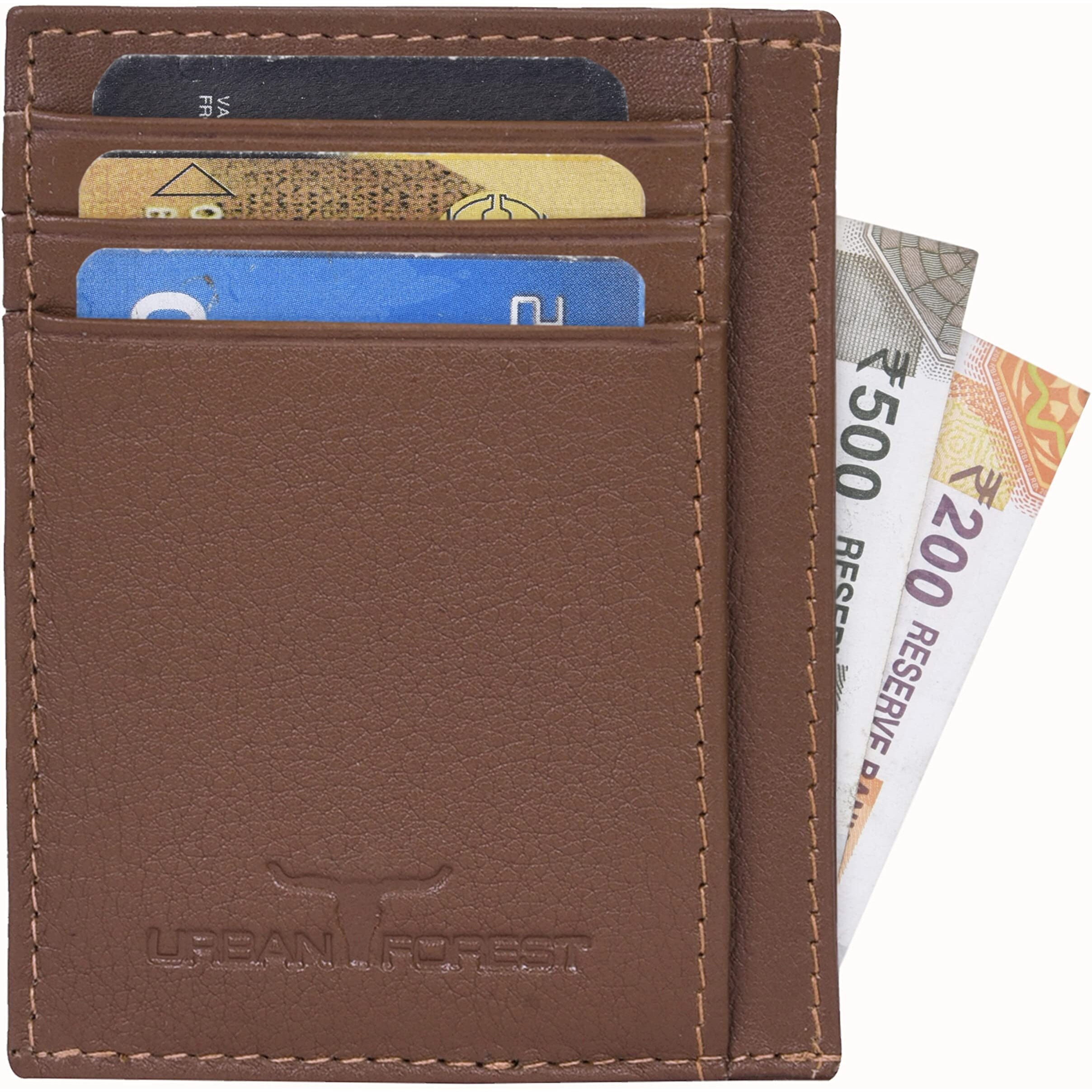 Urban Forest Oliver Redwood Leather Wallet & Card Holder Set For Men