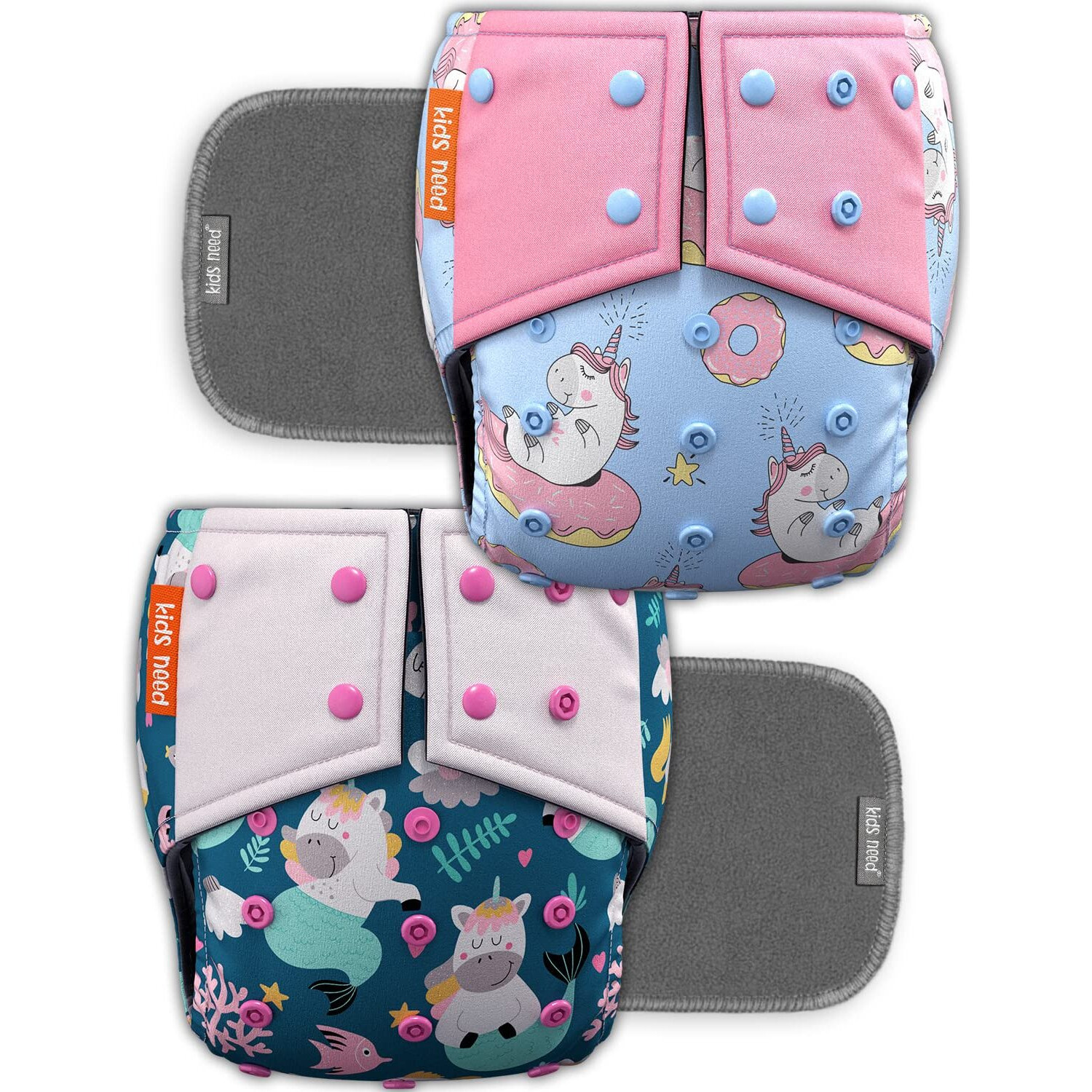 Kids Need Side Leakage Proof Cloth Diapers For Babies 0 To 3 Years Combo High Absorbent 2 Reusable Diaper 2 Insert Pack (5-18Kg) Washable Diapers Pocket Liners Cover Adjustable Free Size 23