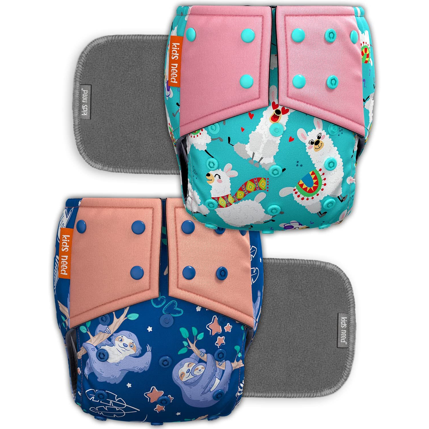 Kids Need Side Leakage Proof Cloth Diapers For Babies 0 To 3 Years Combo High Absorbent 2 Reusable Diaper 2 Insert Pack (5-18Kg) Washable Diapers Pocket Liners Cover Adjustable Free Size 25