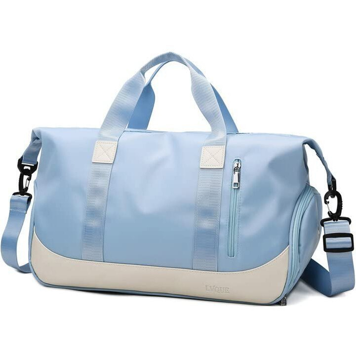 Furn Aspire Gym Bag For Women And Men Durable Training Fitness Travel Duffel Handbag With Shoes Compartment And Wet Pocket Lightweight Gymbag (E). Light Blue