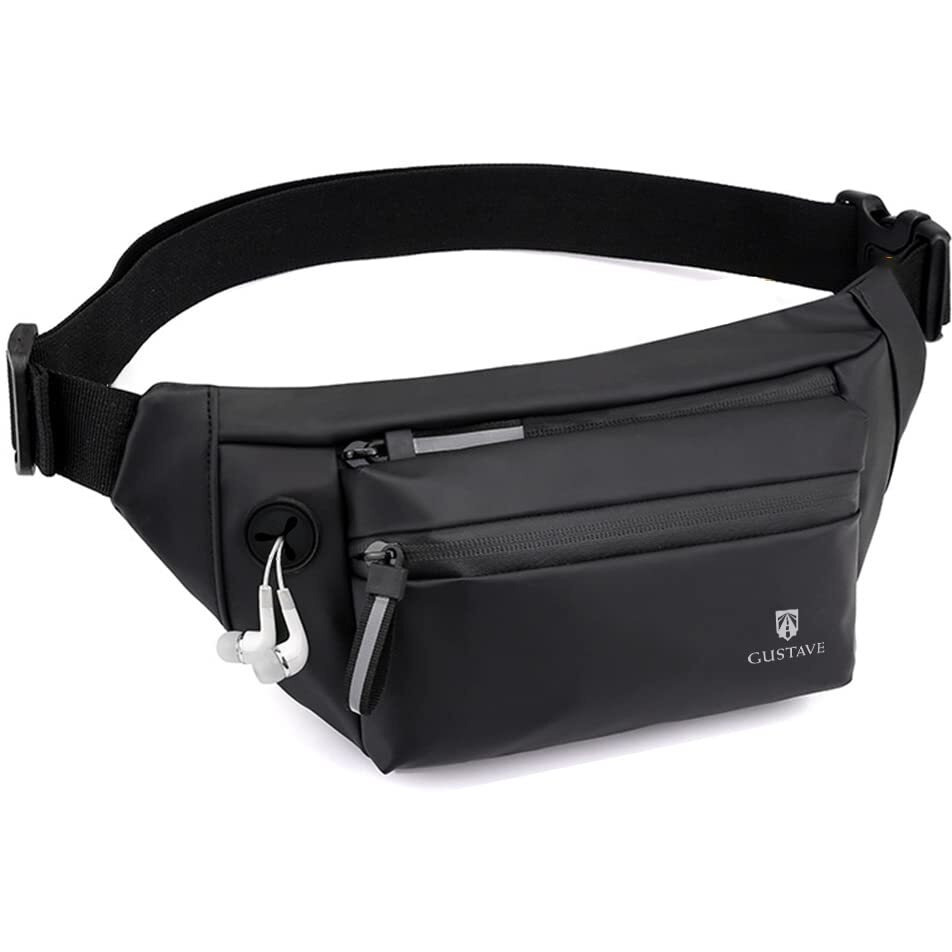 Gustave Large Waterproof Sling Pack Chest Bag Waist Bags Fanny Pack Cross Body Travel Bag Bumbag Men Women Fanny Pack For Hiking Travel Camping Running Sports Outdoors With Adjustable Strap