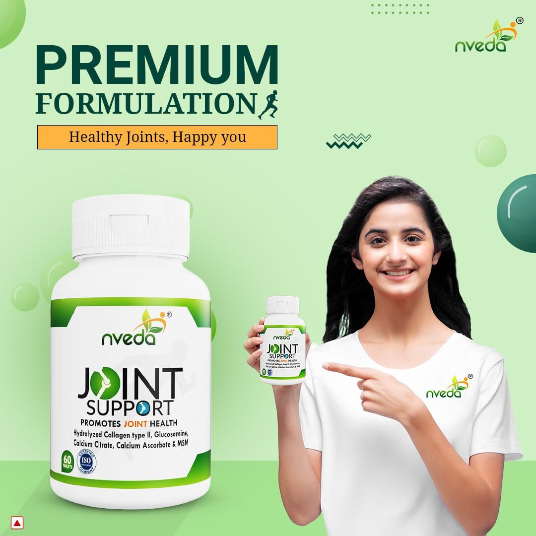 Nveda Joint Support For Keeping Joints Healthy Containing Collagen Type 2, Glucosamine, Calcium And Msm (60 Tablet)