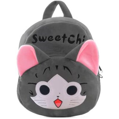 Frantic Kids Soft Cartoon Animal Travelling School Bag Soft Plush Velvet Standard Backpack Baby Girls Boys For 2 To 5 Years Baby/Boys/Girls Nursery, Picnic,Preschool(Grey Switchi) Medium,10 Litres