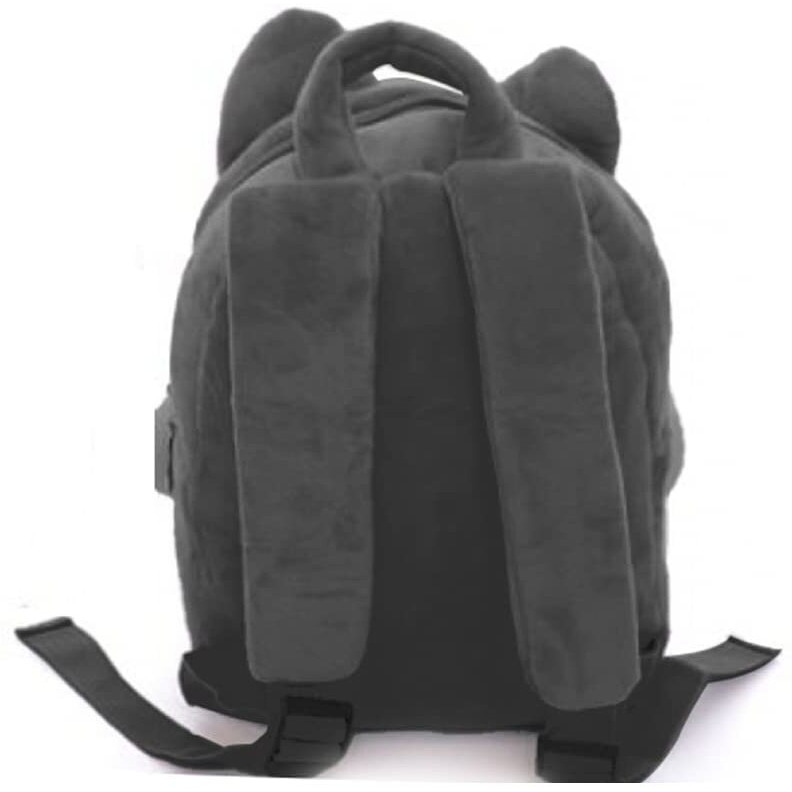 Frantic Kids Soft Cartoon Animal Travelling School Bag Soft Plush Velvet Standard Backpack Baby Girls Boys For 2 To 5 Years Baby/Boys/Girls Nursery, Picnic,Preschool(Grey Switchi) Medium,10 Litres