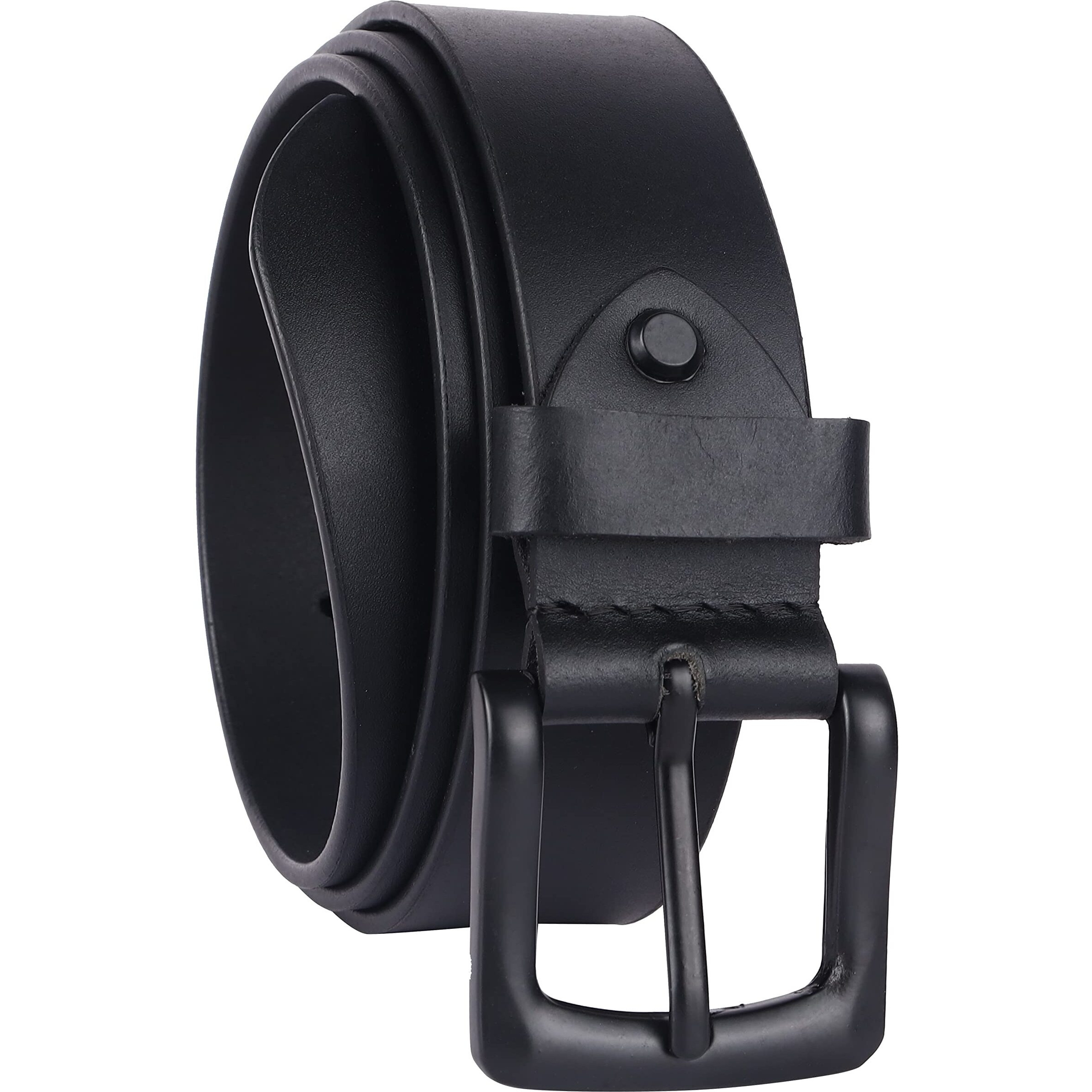 Hammonds Flycatcher Genuine Leather Belt For Men, Formal Belt For Men, Mens Belt Adjustable Up To 46 Inches, 1.5 Inch Width, Zinc Casted Buckle, Stylish Casual Belt For Men - Black