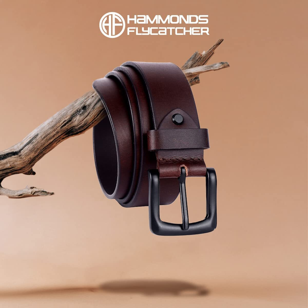 Hammonds Flycatcher Genuine Leather Belt For Men, Formal Belt For Men, Mens Belt Adjustable Up To 46 Inches, 1.5 Inch Width, Zinc Casted Buckle, Stylish Casual Belt For Men - Brown