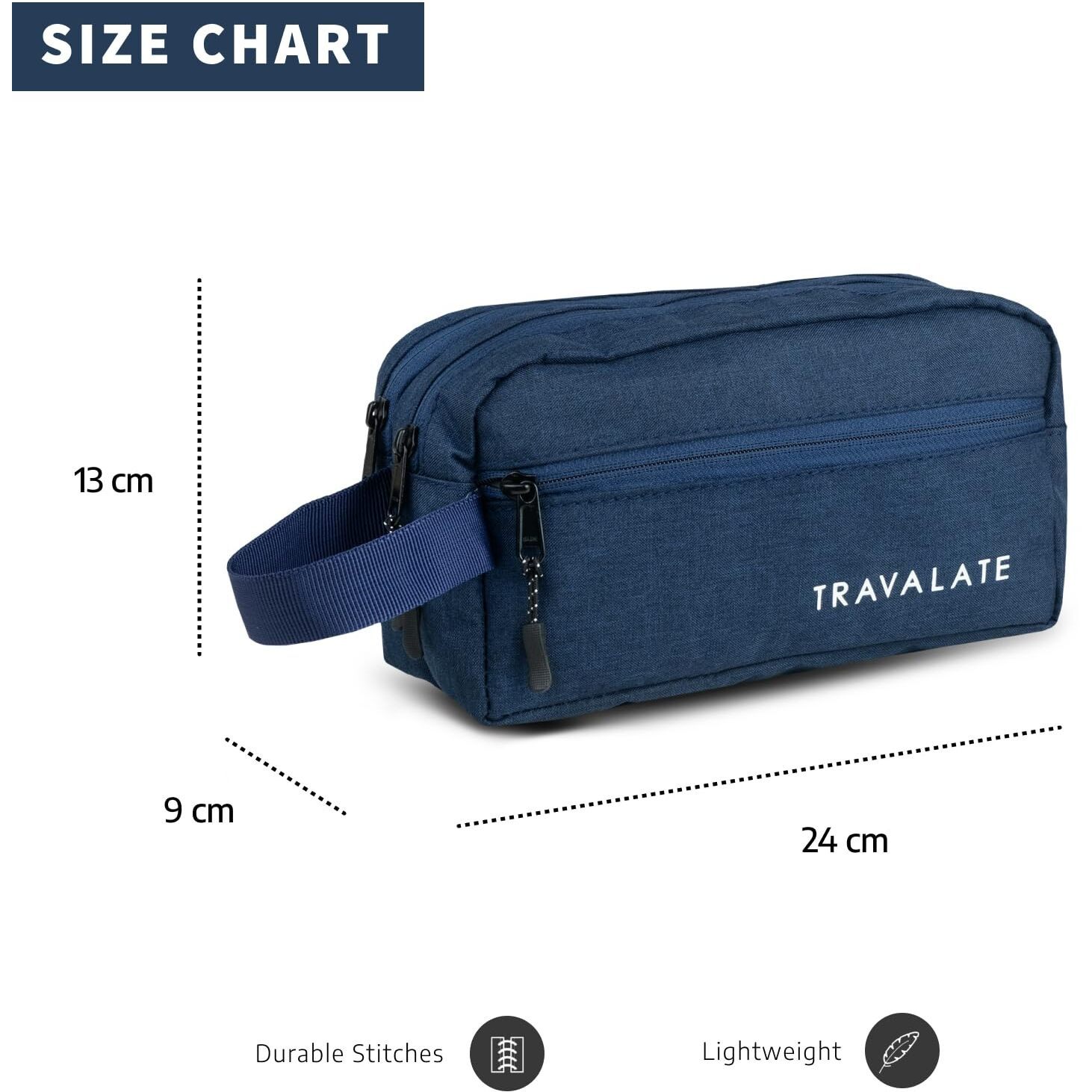 Travalate Polyester Multipurpose Toiletry Kit Bag For Man And Women's | Double Compartment Travel Essentials Travel Organizer Travel Pouch For Men Travel Kit For Toiletries - Blue