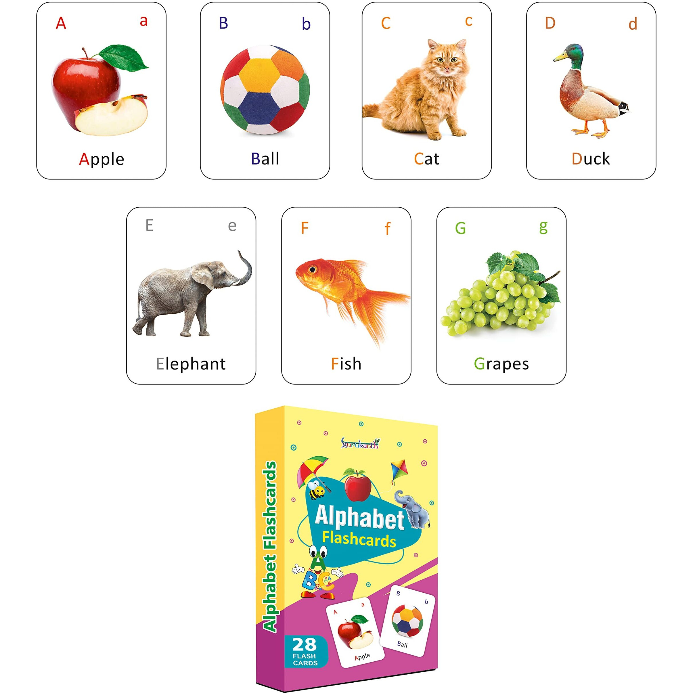Gurukanth Premium Flash Cards For Kids Early Learning (Combo Set Of 14) | Easy & Fun Way Of Learning 1 Year To 6 Years Babies Smart Toys