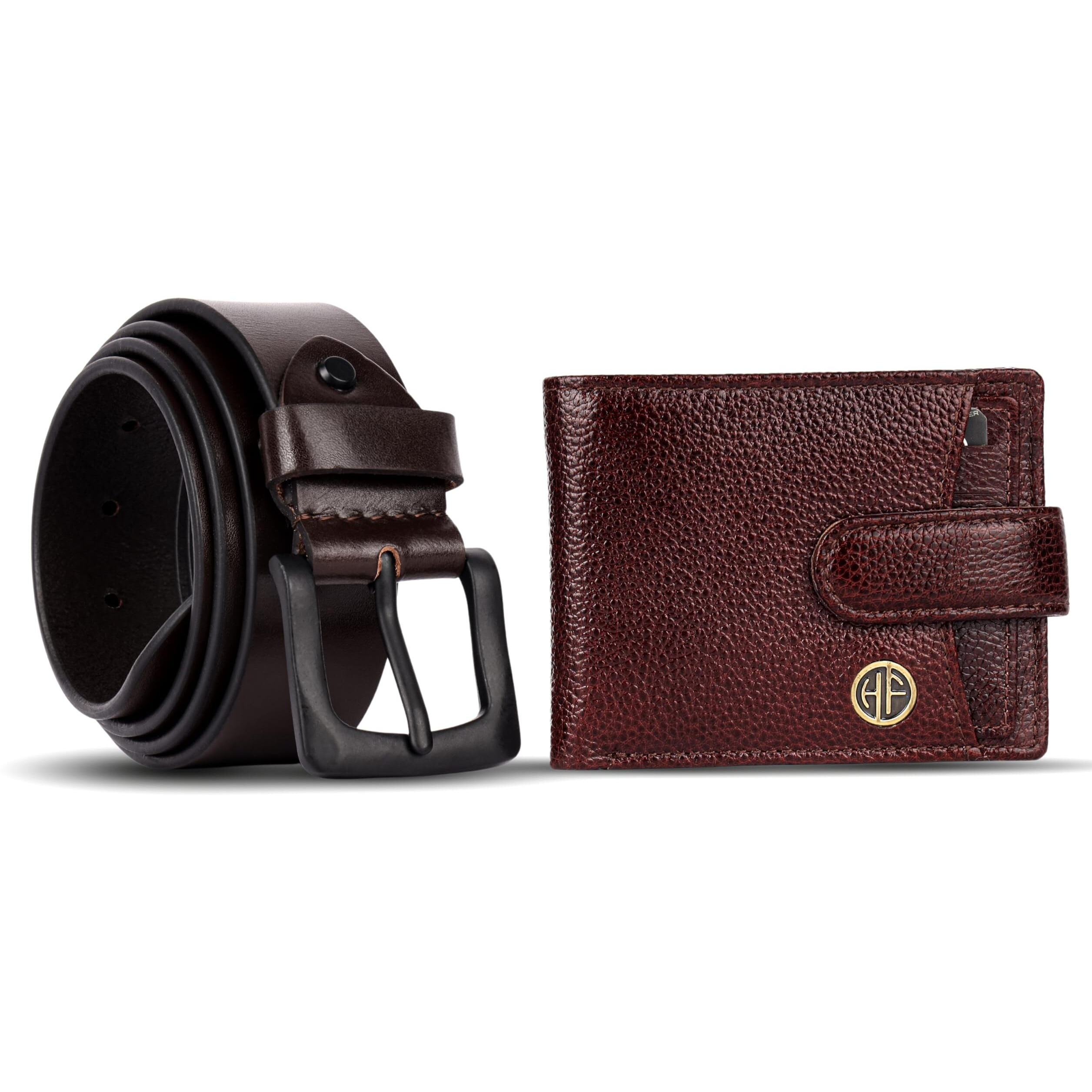Hammonds Flycatcher Genuine Leather Belt Wallet Combo - Valentine's Gift For Boyfriend And Husband - Birthday Gift For Boyfriend Unique - Leather Wallet & Belt Combo-Gift Ideas For Husband, Boyfriend