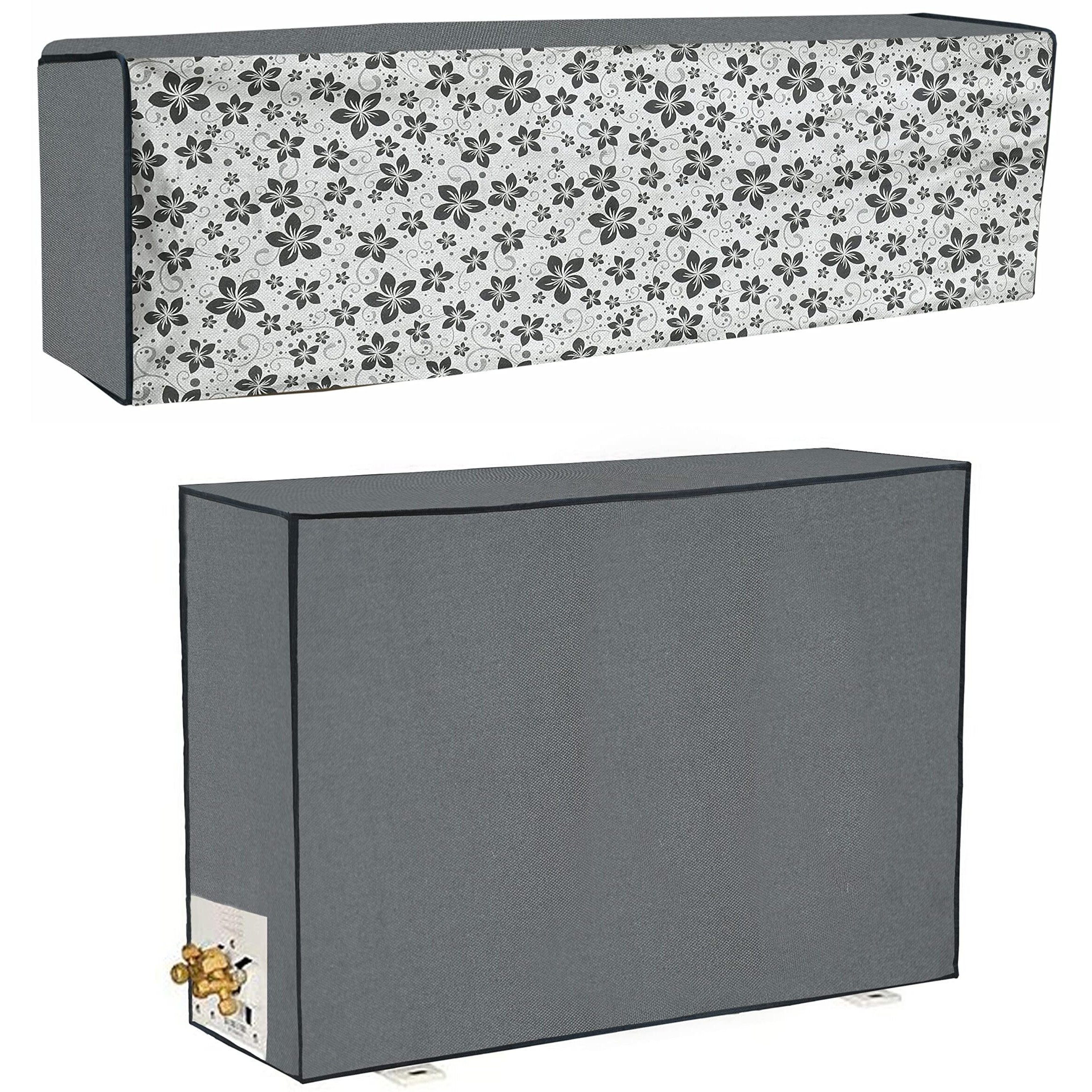 Yellow Weaves 100% Waterproof And Dust Proof Split Ac Cover For 1.5 To 2.0 Ton- Grey Color, Polyvinyl Chloride (Pvc)