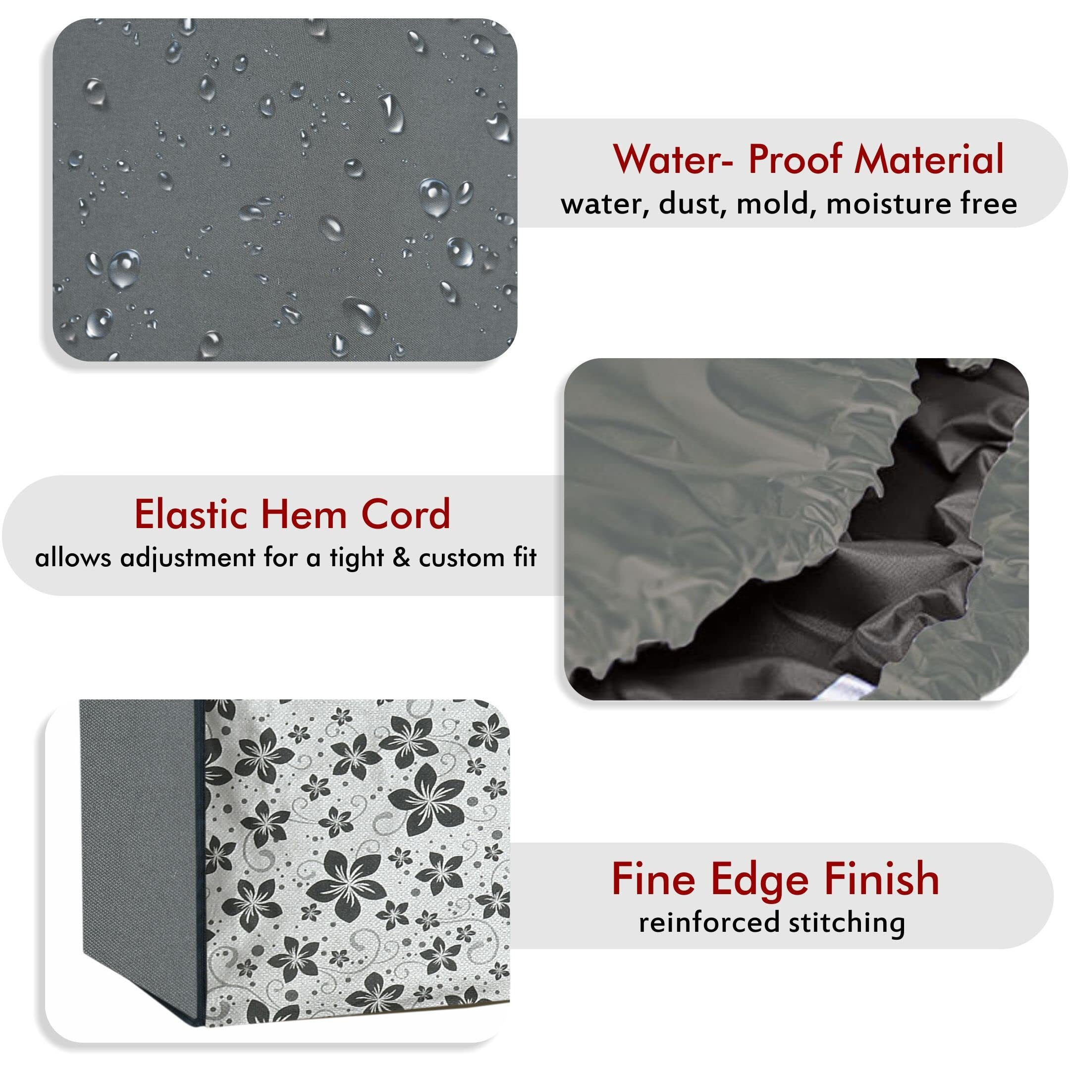 Yellow Weaves 100% Waterproof And Dust Proof Split Ac Cover For 1.5 To 2.0 Ton- Grey Color, Polyvinyl Chloride (Pvc)