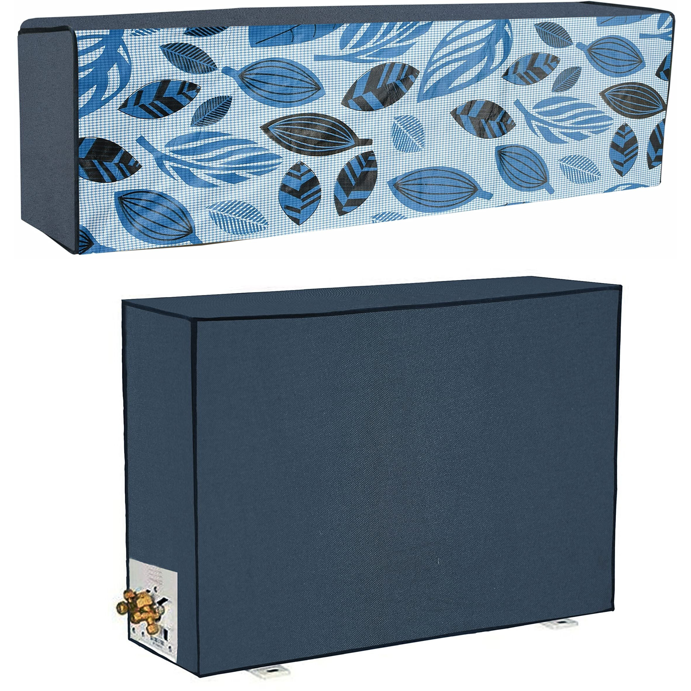 Yellow Weaves 100% Waterproof And Dust Proof Split Ac Cover For 1.5 To 2.0 Ton (Blue), Polyvinyl Chloride (Pvc)