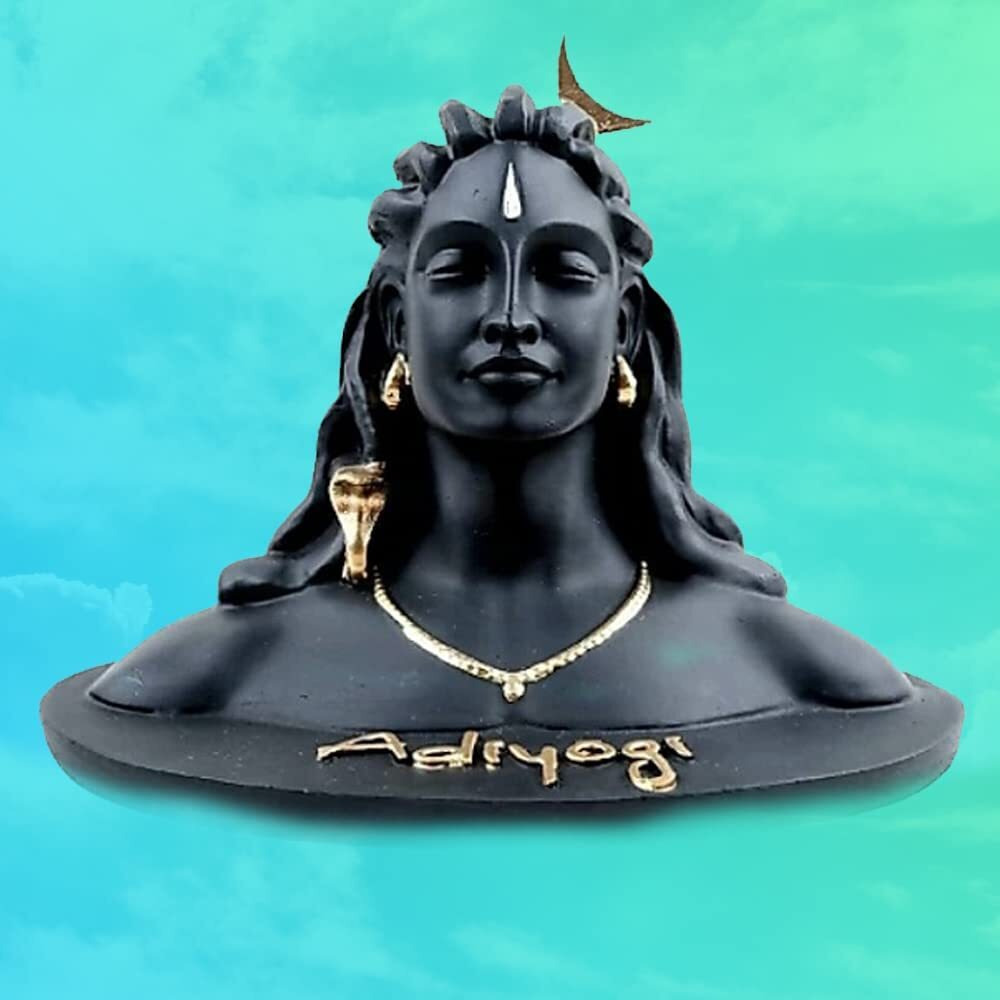 Handicrafts Villa 13Cm Black Adiyogi Shiva Statue For Car Dashboard, Pooja & Gift | Mahadev Murti Idol, Shankara For Home & Office Dcor