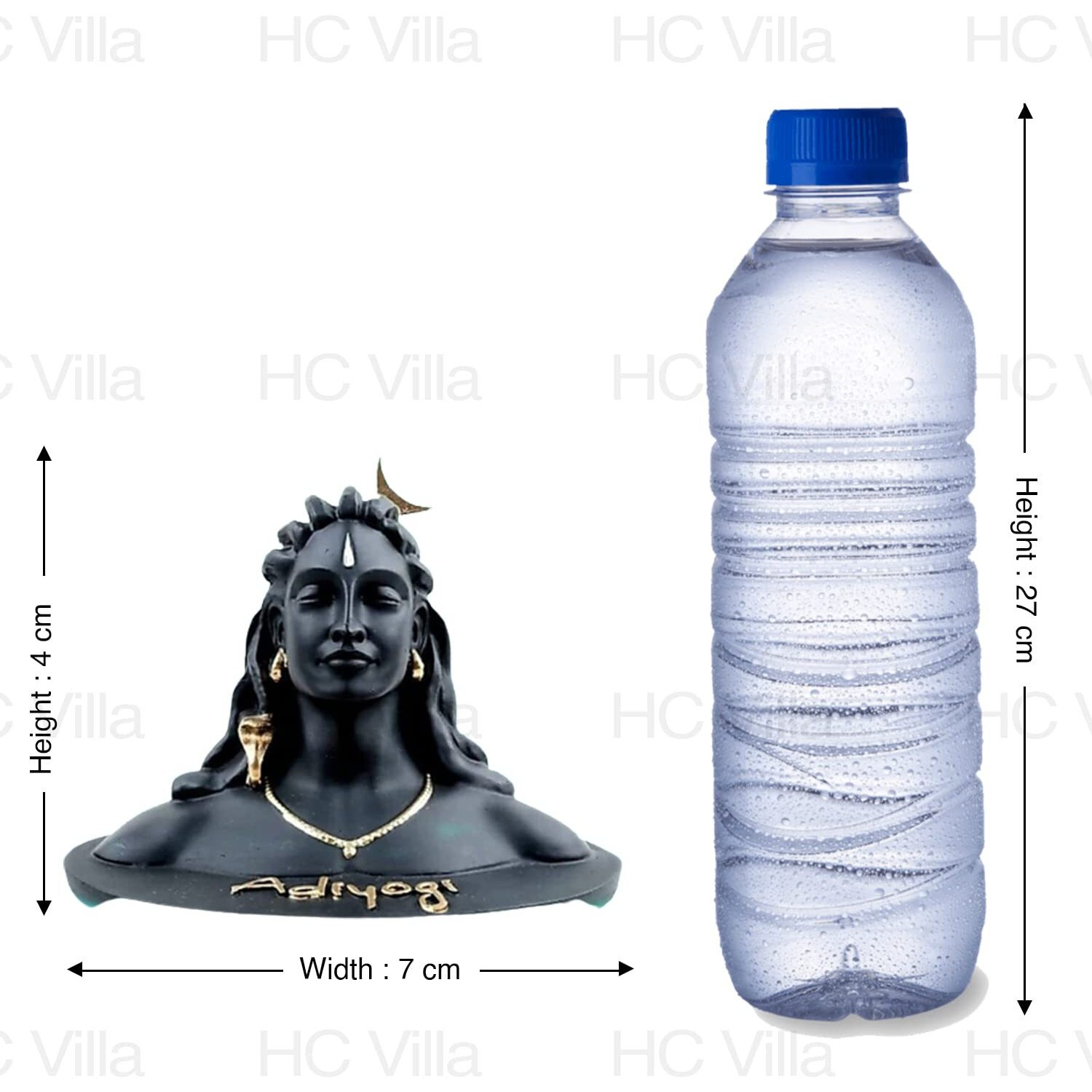Handicrafts Villa 13Cm Black Adiyogi Shiva Statue For Car Dashboard, Pooja & Gift | Mahadev Murti Idol, Shankara For Home & Office Dcor