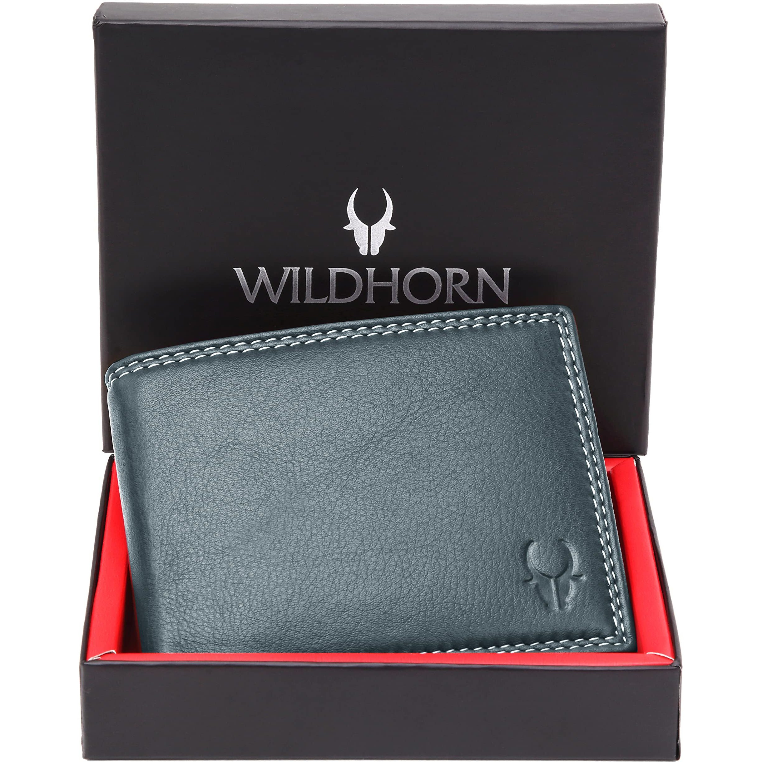 Wildhorn Rfid Protected Leather Wallet For Men,Ash Grey