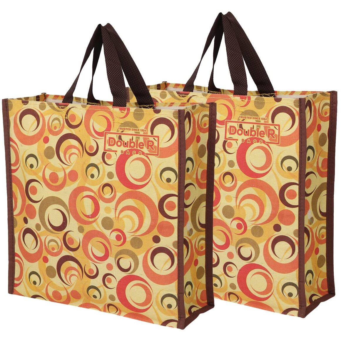 Double R Bags Reusable Multi-Purpose Shopping Bags With Handles For Kitchen Essentials ,Grocery And Vegetable (Pack Of 2)